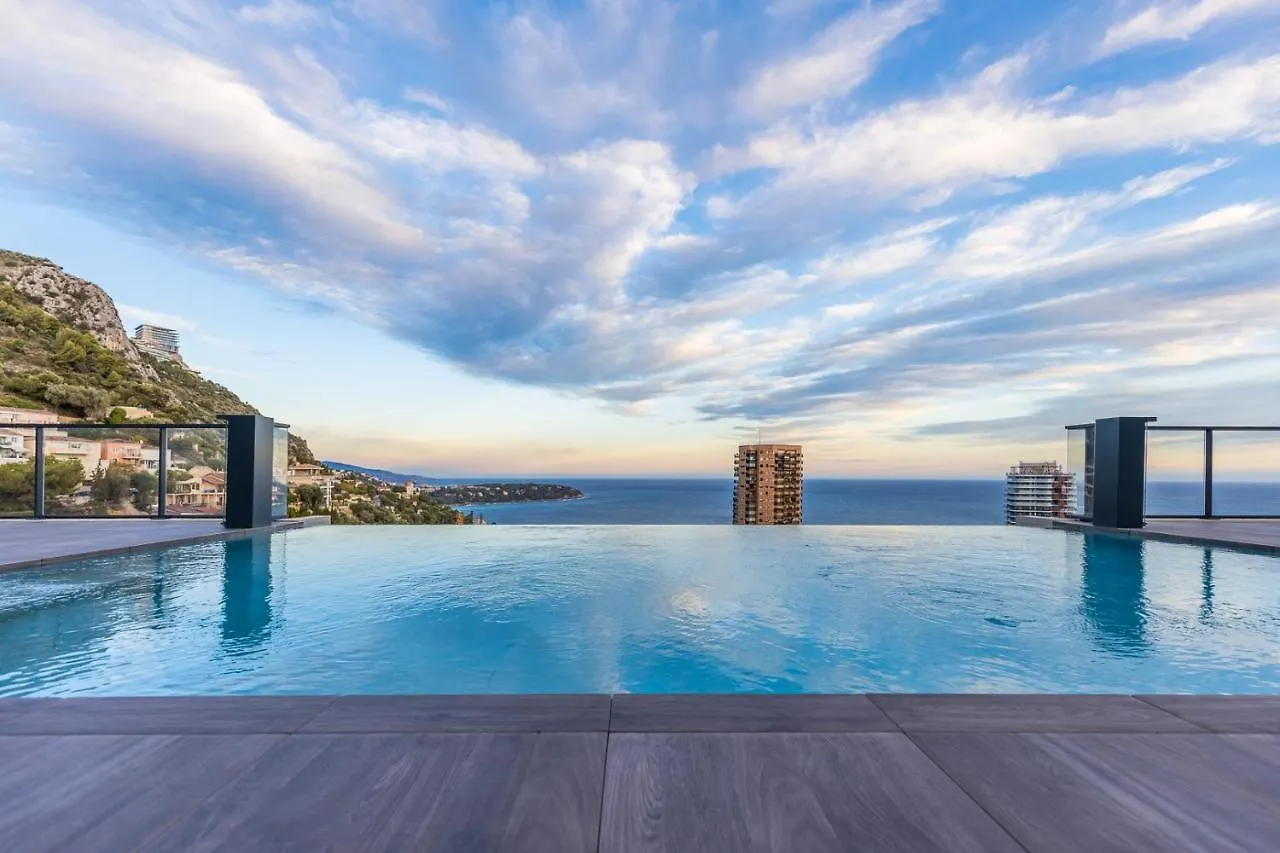 Monaco View, Pool, Garage, 100 M2 Terrace Daire Beausoleil