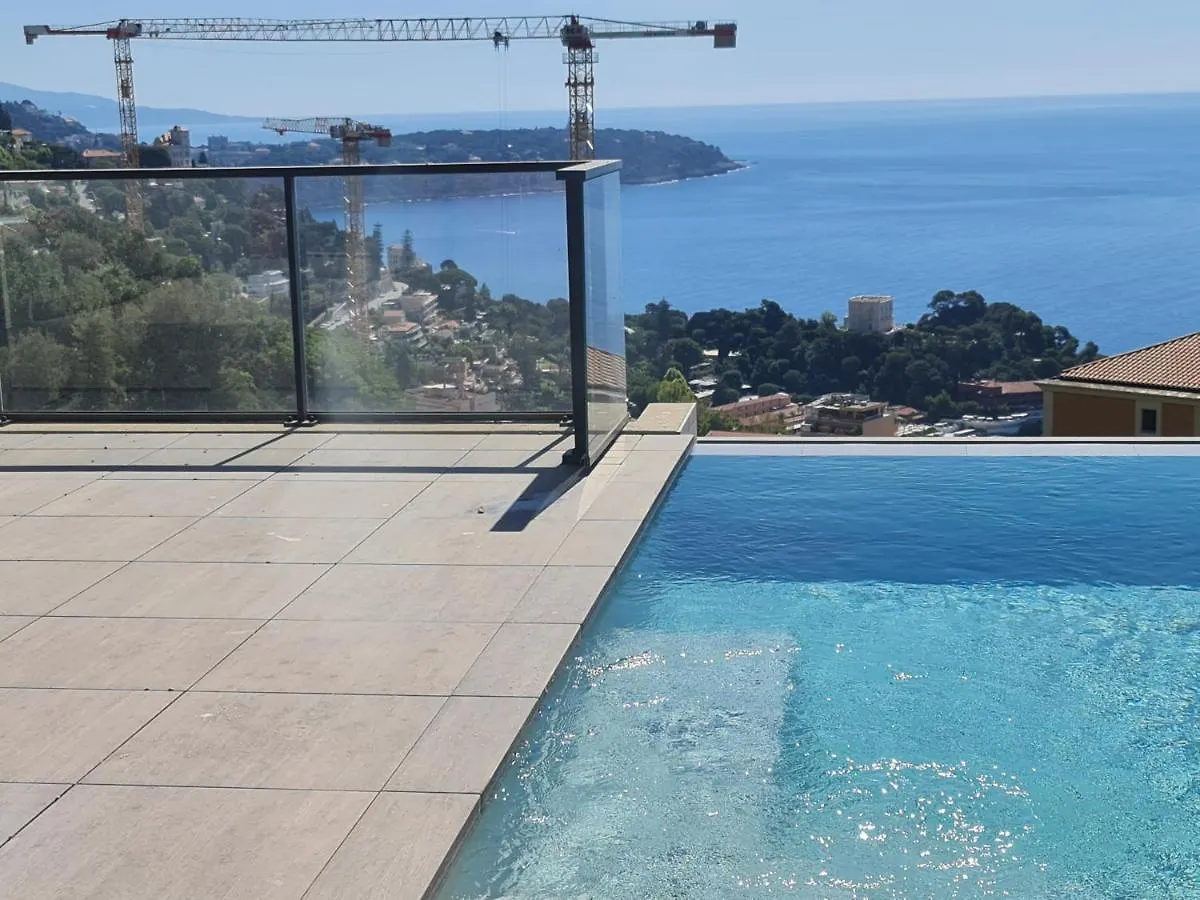 Monaco View, Pool, Garage, 100 M2 Terrace Apartment Beausoleil